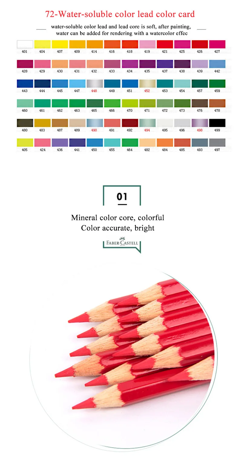 12 stücke Faber Castell Einfarbig Ölige Farbige Zeichnung Bleistift Set Skizzieren Bleistift Farbige Schule Liefert Colores Profesionales – Detail 6