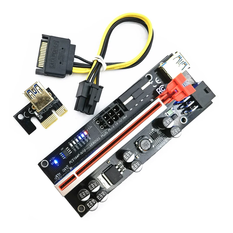 1-10個ライザー010 pcieライザーVER010S gpuライザーpci express X16エクステンダーusb 3.0ケーブルビデオカードpci-eライザーカードマイニングのための