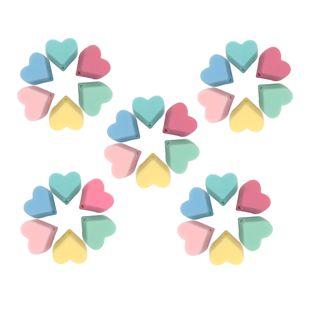 10PCs Heart Teether Pacifier Pendants Accessories Chain BPA Free Chewable Teething Soft Baby Product Food Grade