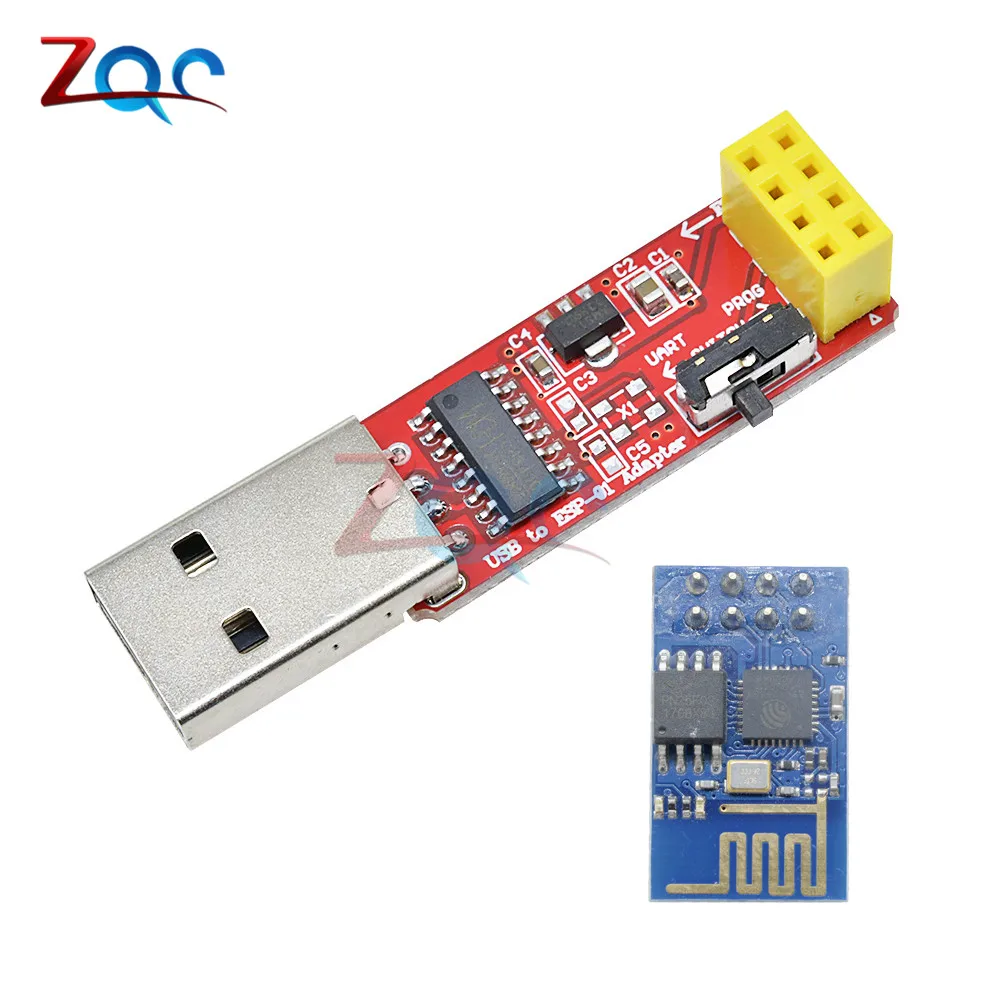 CH340 USB to ESP8266 Serial ESP-01 ESP-01S Adapter Wireless WiFi Development Board ESP01 ESP01S Programmer Adapter Module