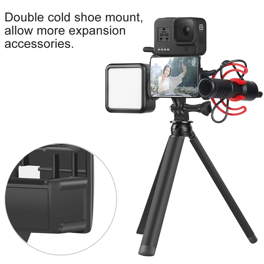 Селфи Vlog зеркало для GoPro Hero 8 Vlogging флип-экран крепление для холодной обуви для Go Pro 7 6 5 Yi Mijia SJCAM аксессуары