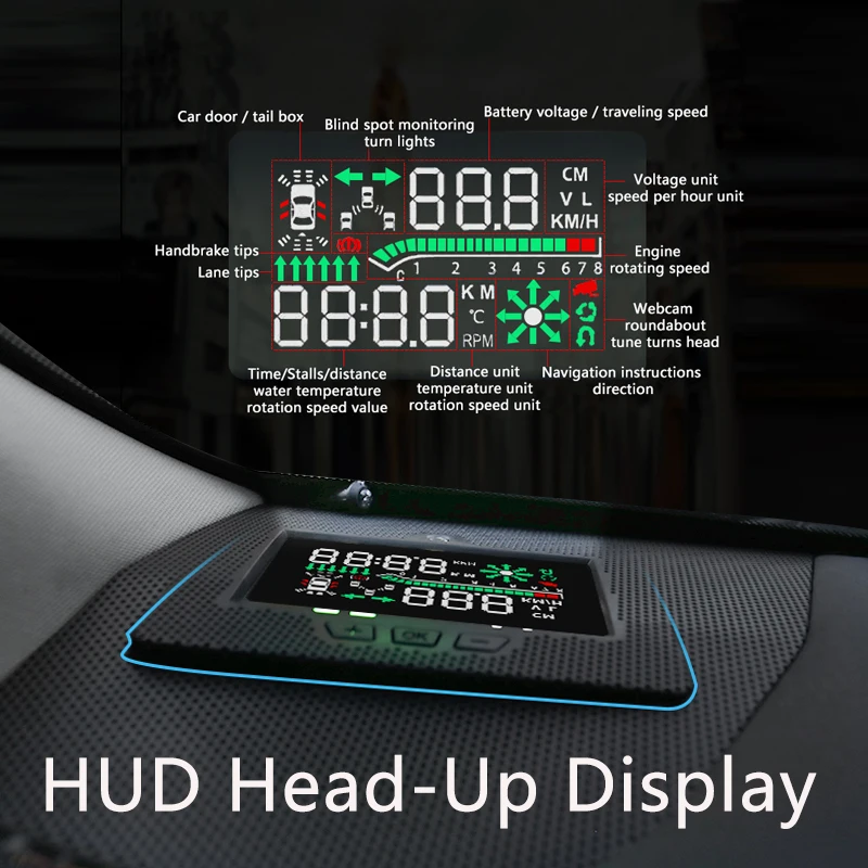 QHCP – projecteur de pare-brise avec affichage tête haute HUD, compteur de vitesse numérique, survitesse, consommation de carburant pour Lexus