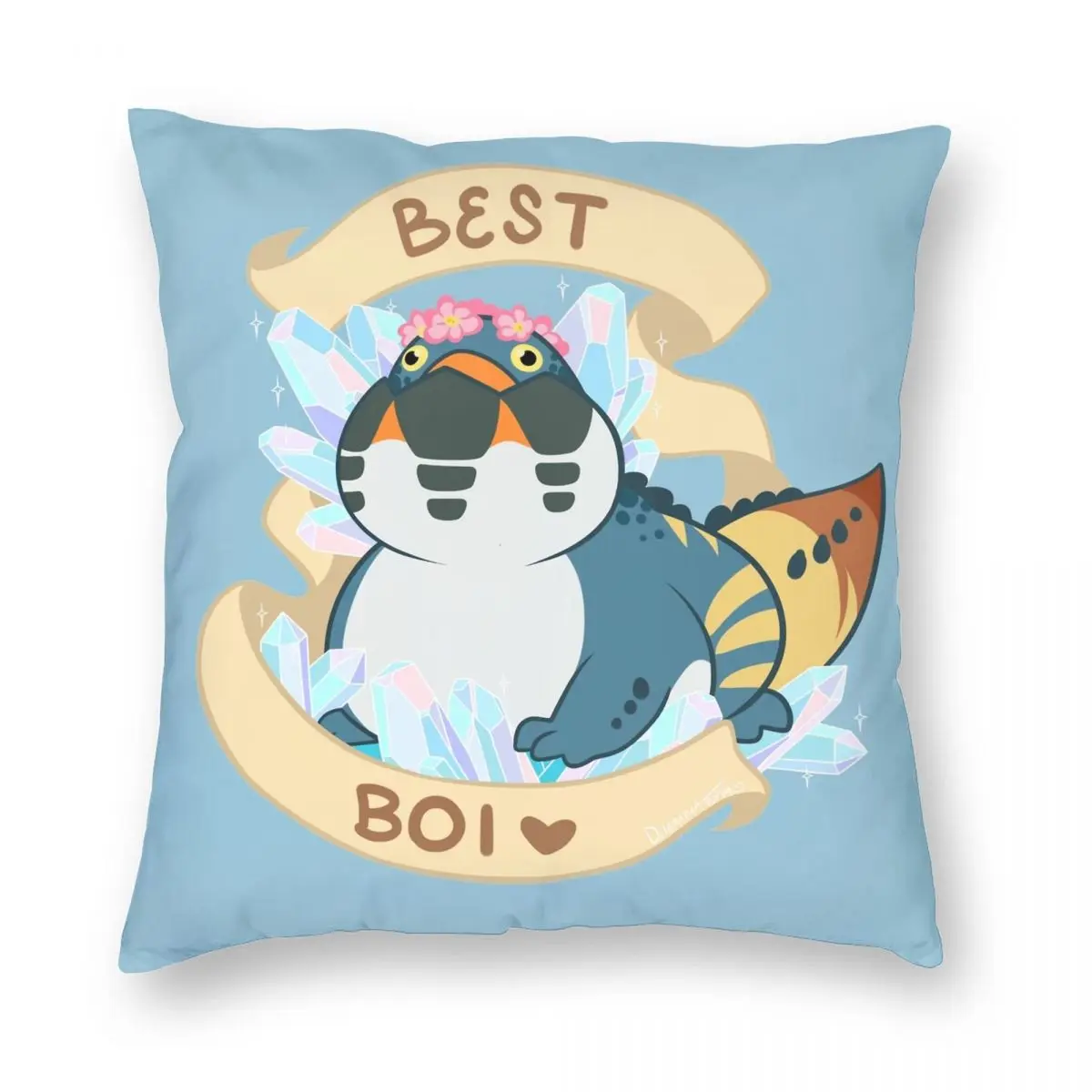 

Dodogama Best Boi MonHun World Pillowcase Polyester Linen Velvet Pattern Zip Decor Pillow Case Sofa Cushion Cover