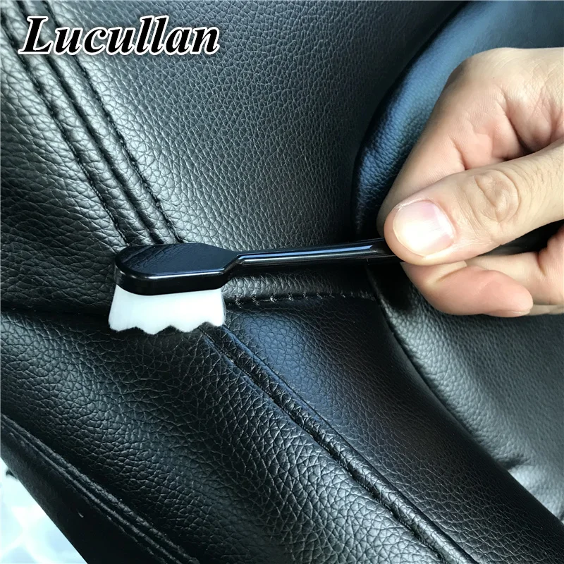 Lucullan-cepillo de dientes con diseño de ondas, pelo súper suave, Nano, Panel de cuero Interior, cepillo de limpieza de revestimiento de techo de