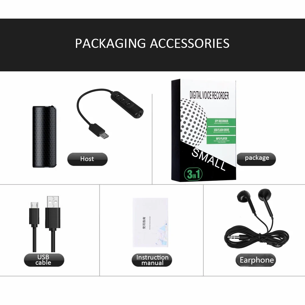 Mini เครื่องบันทึกเสียงดิจิตอล8GB 16GB 32GB 600ชั่วโมงบันทึก USB Professional HD โทรศัพท์เสียงรบกวนลด Remote