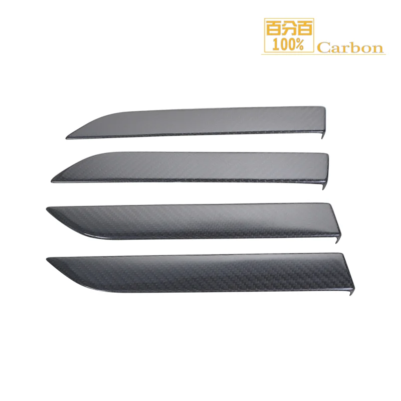 

4 PCS Glossy Carbon Fiber Outer Door Handle Cover Trims For Tesla Model X SUV Exterior Sticker