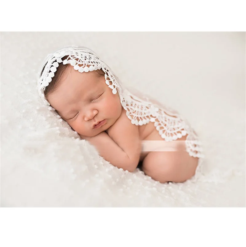 Newborn Photography Props Blanket Baby Photography Backdrop Lace Wrap Swaddling Photo Shooting Studio Accessies