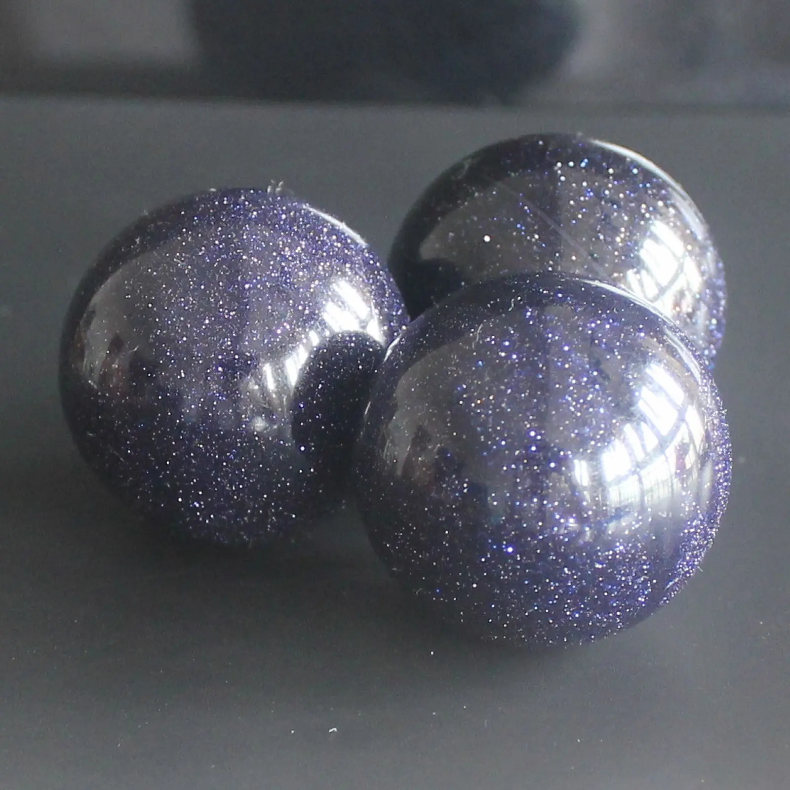 Gemstone crystal Blue goldstone Sphere Ball Stone Bell Chakra Healing Crystal Reiki Crafts 25mm