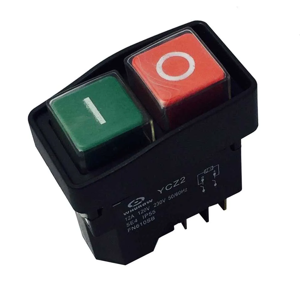 

YCZ2 Водонепроницаемый электромагнитный кнопочный переключатель Вкл. Выкл. Кнопочные переключатели для слайсера Магнитная дрель Рубанок для мяса 12А