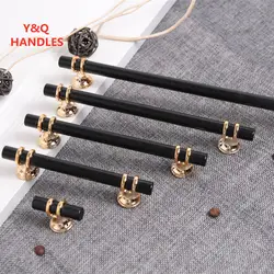 Handles Drawer Cabinet Furniture Kitchen Handles for Cabinet Knob Door Drawer Furniture Kitchen Knob Black and Golden Hardware