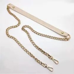 Cadena de cuero PU para Bolso de hombro, Correa con hebilla y Asa de Metal dorado, 120cm, accesorios sólidos para Bolso de mano