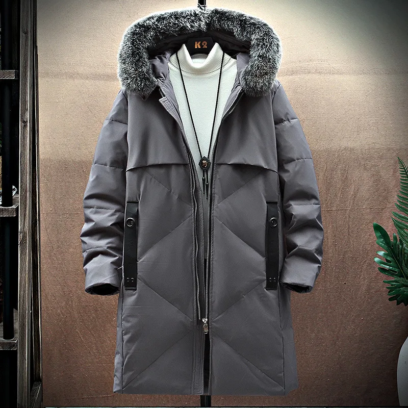 2022 Men's Coat Thicken Jacket Men Hooded Warm Mid-Length Parkas Coat Men's Down Jacket Winter Male Jacket New Winter Down Coat