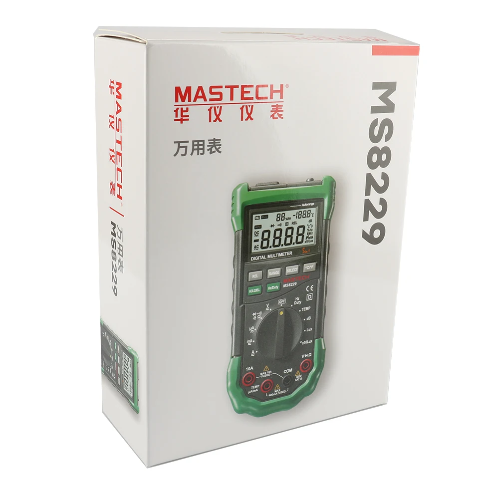 Mastech MS8229 Auto-Range 5-in-1 Multi-functional Digital Multimeter with DMM, Lux,Humidity,Sound Level,Thermometer