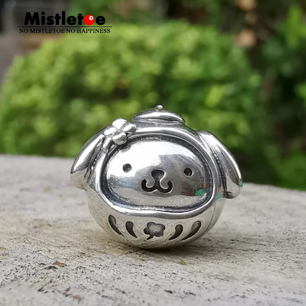 Mistletoe 925 Sterling Silver Cartoon Dog Dharma Charm  Bead Jewelry