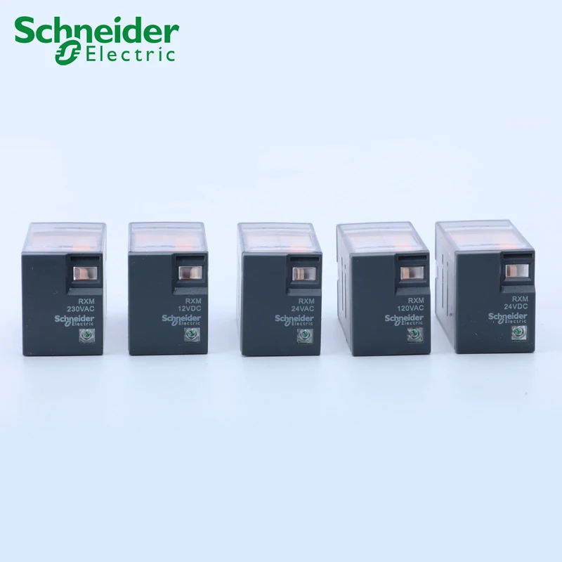 Schneider electric RXM miniature plug-in relays with LED （5pieces）RXM2L 2CO 5A  12 VDC-110 VDC  24 VAC-230 VAC electromagnetic