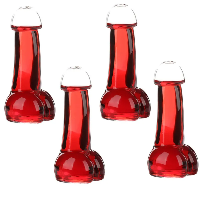 Dick Shot Glasses Pik Glas Cocktail Martini Mug Penis Willy Shaped Bottle Wine Portable Wineglass Beer Bachelor Party Cup Set