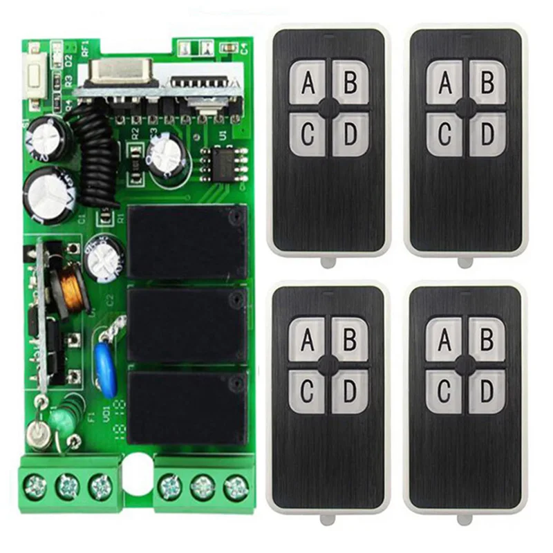 

AC110V 220V 3 CH Channels RF Wireless Remote Control Switch Remote Control System receiver remote controller 3CH Relay 433 MHz