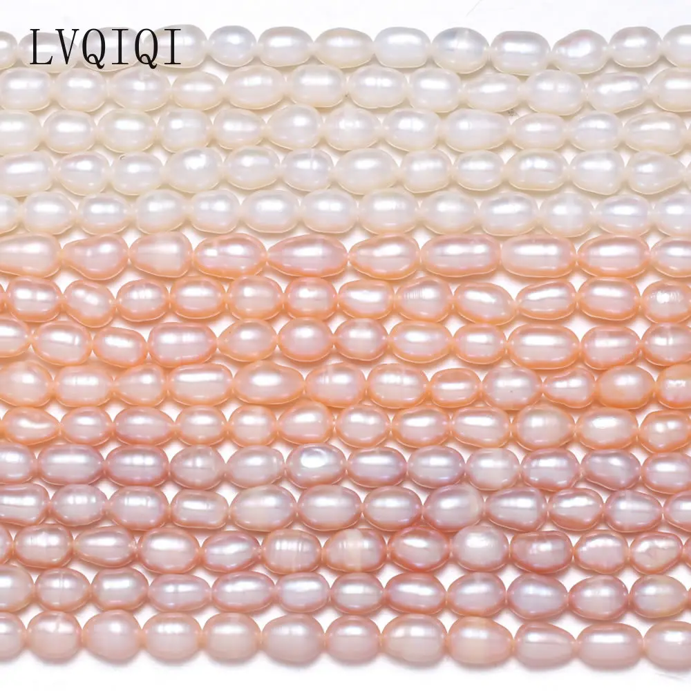 Real Natural Freshwater Pearl Rice Beads High Quality Punch Loose Pearls Beads For DIY Elegant Necklace Bracelet Jewelry Making