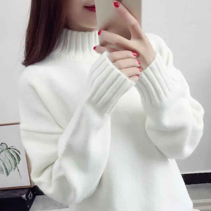 

Cashmere Turtleneck Sweater Women 2020 Autumn Winter Pullover Jumper Pull Femme Hiver Streetwear Casual Knitted Sweater