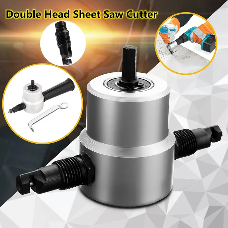 Double Headed Sheet Metal Punching Scissors Rack Electric Drill Accessories Metal Half-tooth Cutting Machine Iron Cutting Tool
