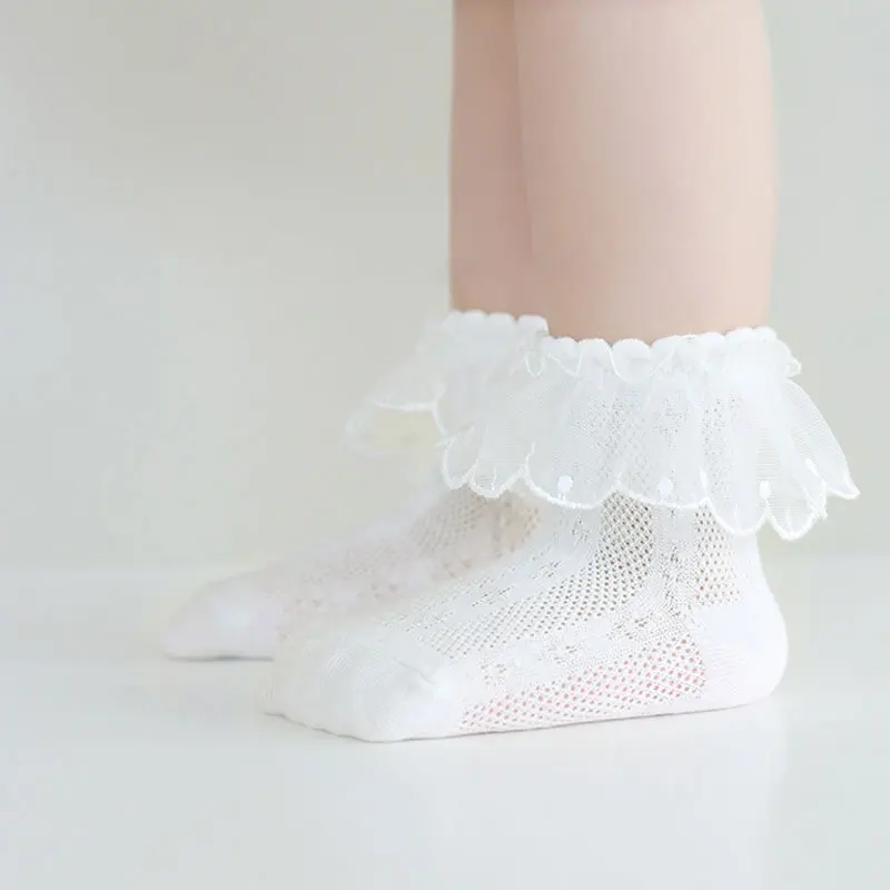 

3 Pairs Breathable Cotton Lace Princess Baby Gilrs Socks Children Ankle Short Sock White Pink Fashion Girls Kids Toddler 0