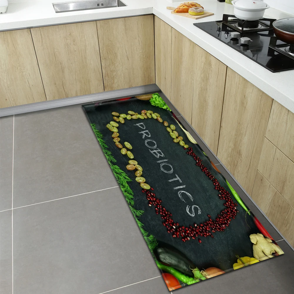 Fruit Pattern Kitchen Rug Home Entrance Doormat Bedroom Children Living Room Decor Floor Mat Hallway Bathroom Anti-Slip Carpet