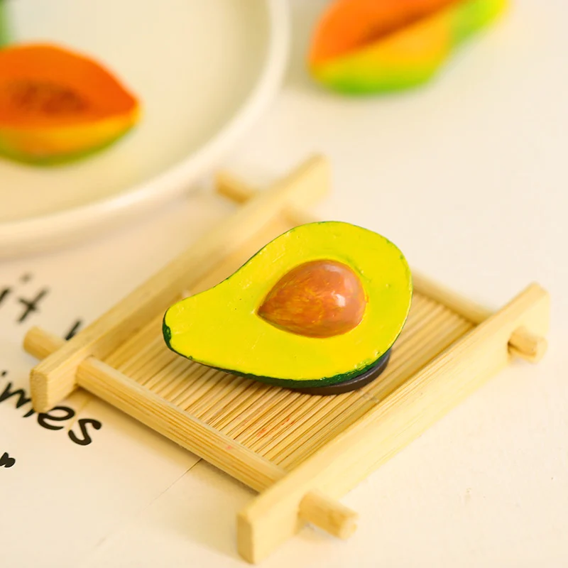 Creative magnet refrigerator cartoon lovely 3d simulation fruit papaya durian avocado magnet decoration magnet home decoration image 3