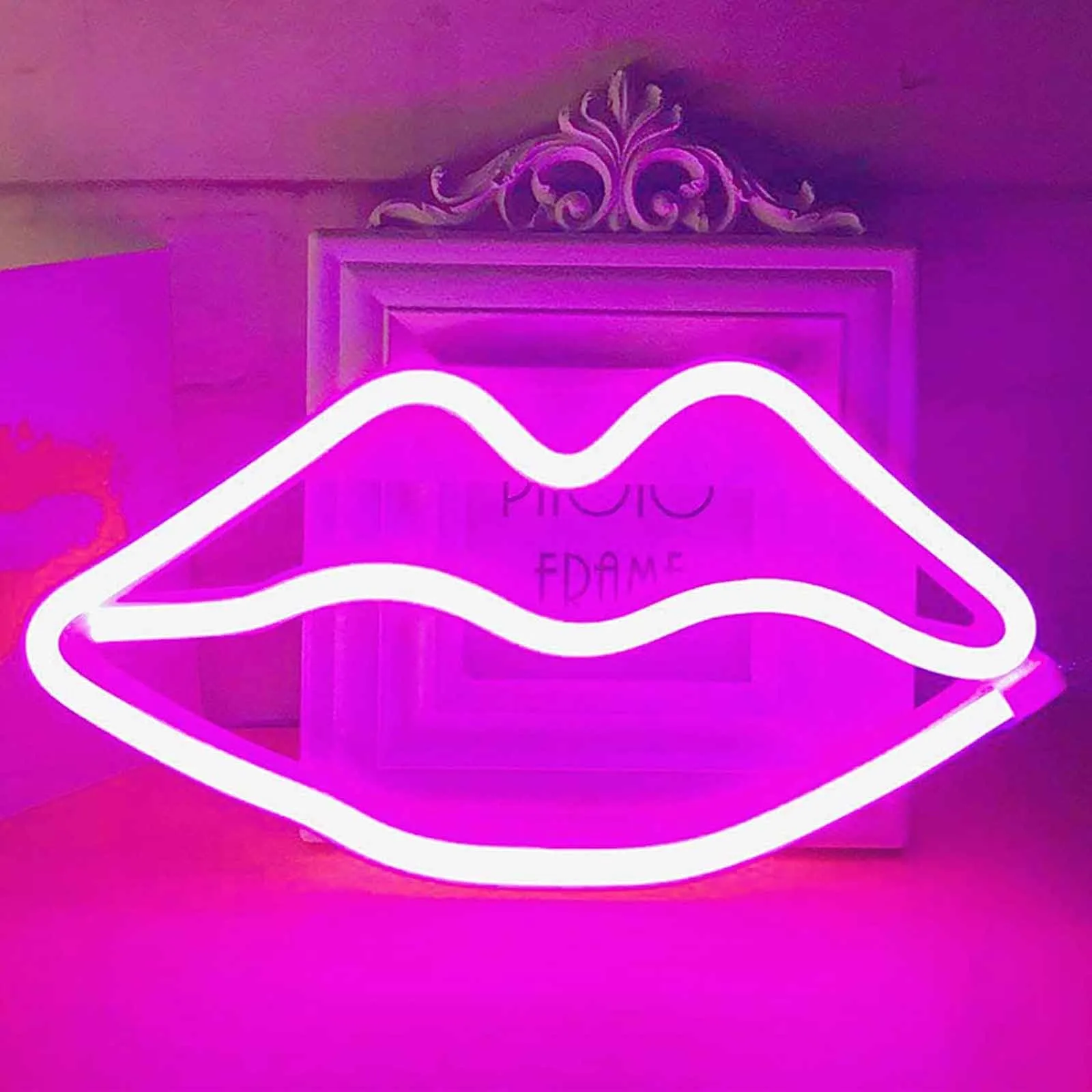 Led Neon Sign Night Light Lip Light Wall Decoration Christmas Wedding #T2G