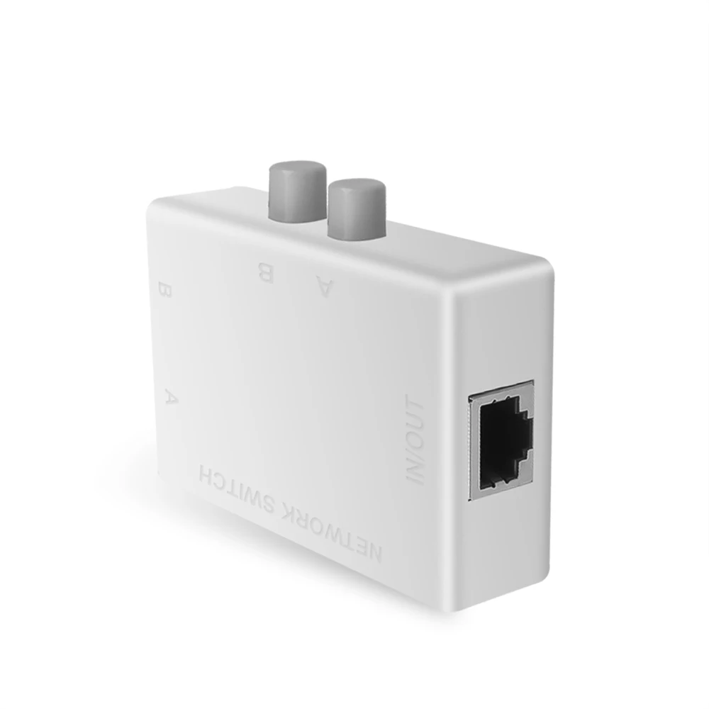 NOWY Gorący 2-portowy przełącznik sieciowy RJ45 LAN Selektor RJ-45 Ethernet Kabel sieciowy Przełącznik skrzynki Ręczne udostępnianie Adapter przełącznika HUB