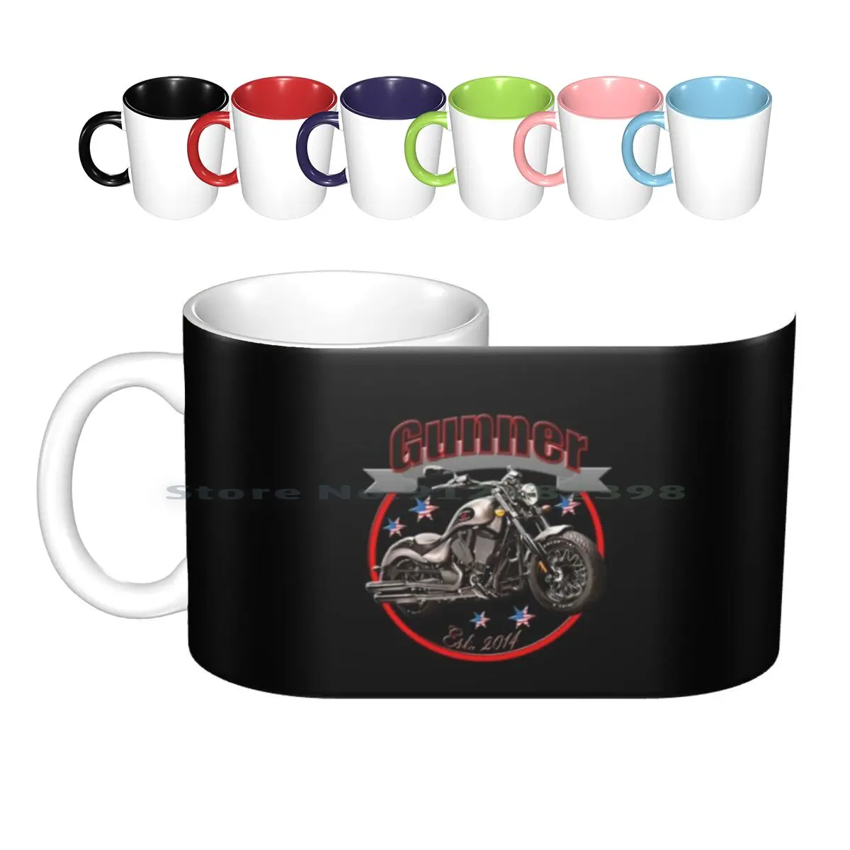 Gunner U.s.a. Star Motorcycle Ceramic Mugs Coffee Cups Milk Tea Mug Gunner Motorcycle Bike Usa Flag Biker American Star Banner