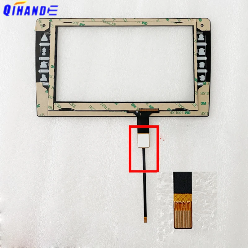 8/9inchFor 280*130mm 6Wires 6Pin With Button GPS Navigation Digitizer Glass Monitor Industrial Touch Screen Car Multimedia Radio