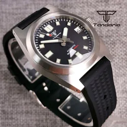 Tandorio PT5000 Men's Fashion 38mm Automatic Watch Date NH35 AR Sapphire Luminous 20BAR Brushed Mechanical Dive Wristwatch