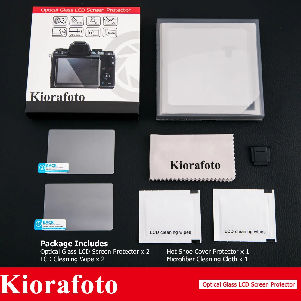 2 Gói 2.5D/9H Quang Kính Cường Lực Bảo Vệ Màn Hình + Giày Nóng Chống Bụi Chống Trầy Xước Bao Da Nắp sony A5000 D6000 D6300