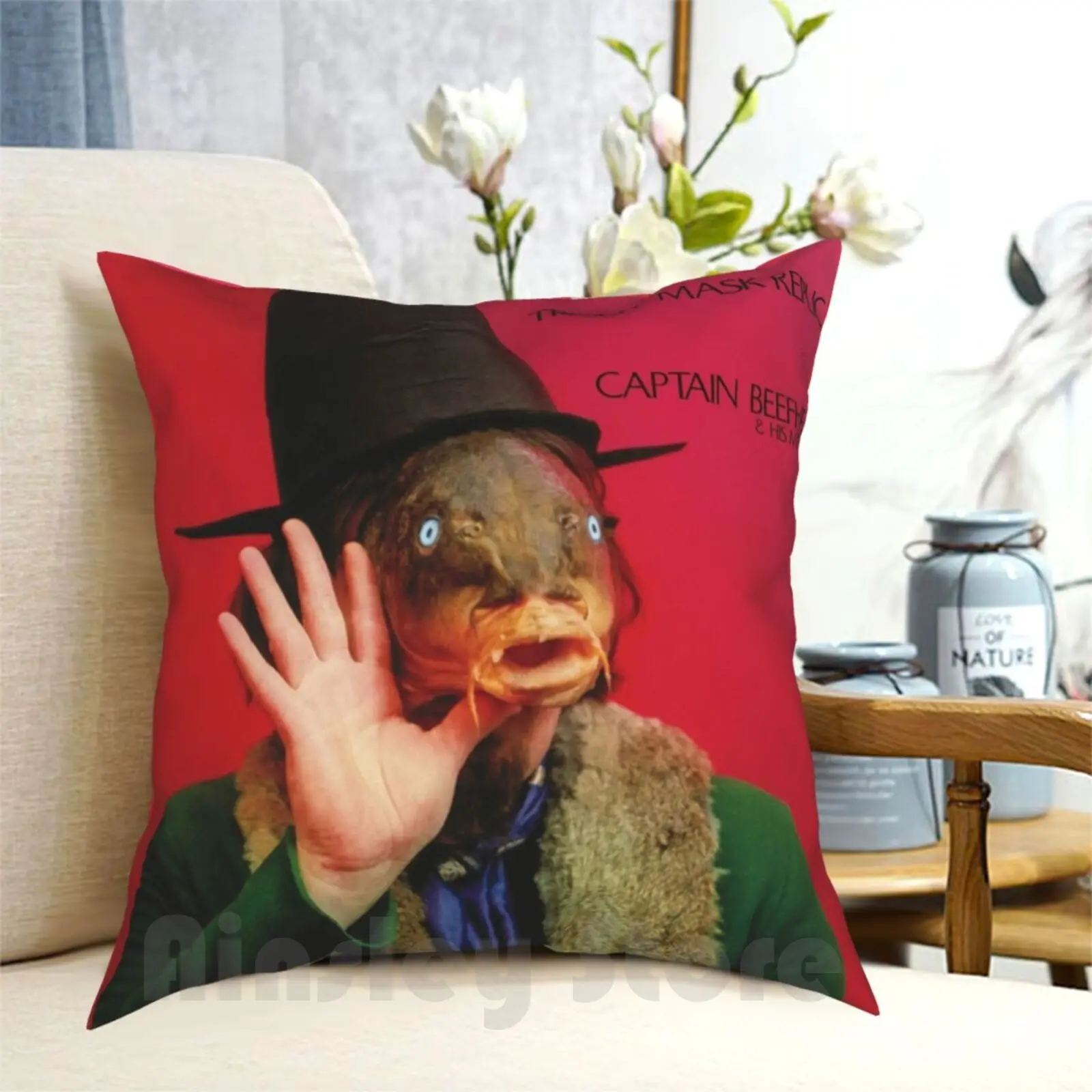 Trout Mask Replica Pillow Case Printed Home Soft Throw Pillow Trout Replica Captain Beefheart 4Chan Meme Music Abstract