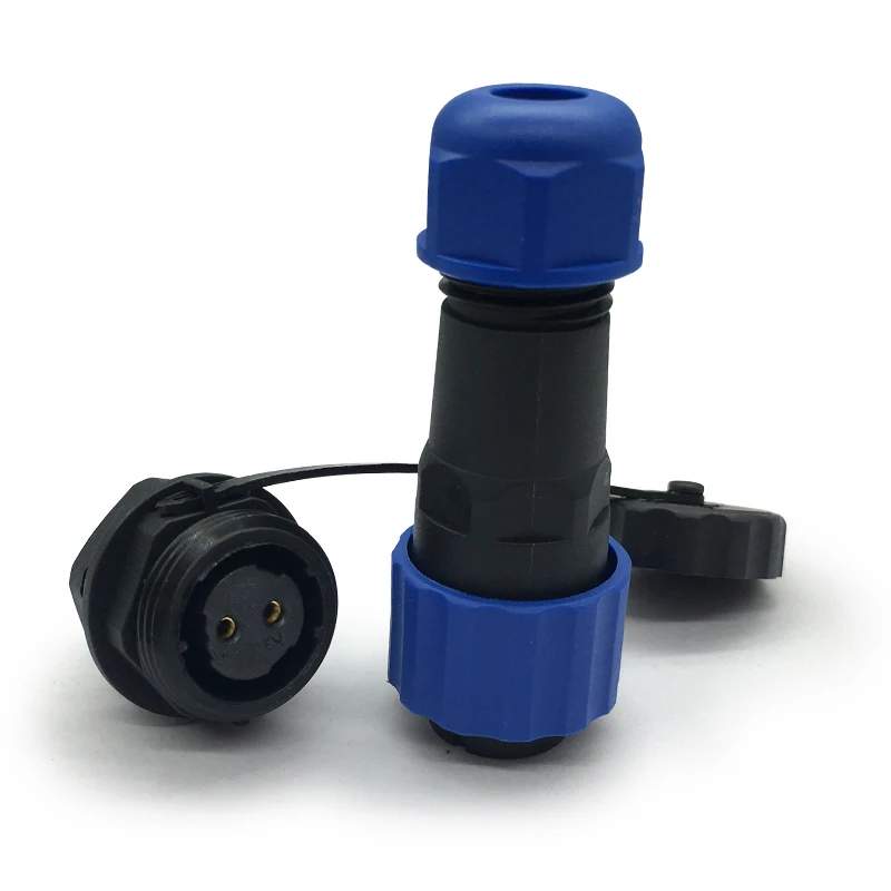 Aviation Plug SP13 IP68 Waterproof Connector Male plug &Female Socket 1/2/3..5../9p Back Nut panel Mounted Wire Cable Connector