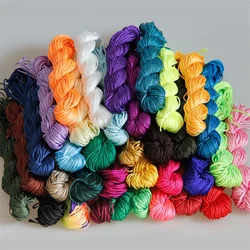 24m 1mm Mix Color Nylon Black Rattail Satin Chinese Knotting Silk Macrame Cord Beading Braided String Thread DIY Accessories