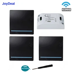JoyDeal 433Mhz 86 Type Portable ON/Off Wireless Light Switch RF Remote Control AC 110V 220V Receiver 1CH Smart Wall Panel Switch