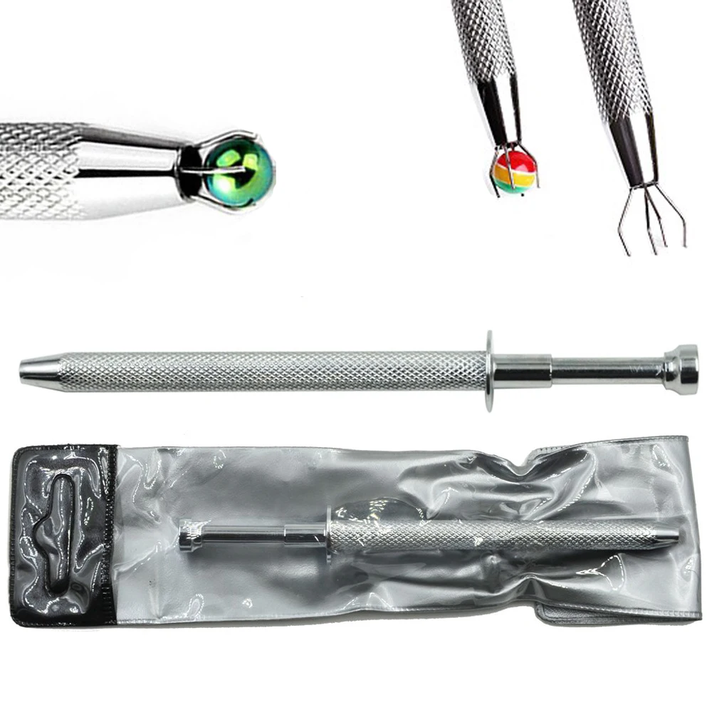1pcs Professional Push in Syringe Type Quad Prong Small Bead Holder Grab Ball Catcher Surgical Steel Body Piercing Tools Jewelry