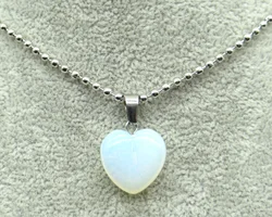 Natural Stone Turquoises Quartz crystal Opal Heart-shaped Pendants for diy Jewelry Making stainless steel necklace Accessories