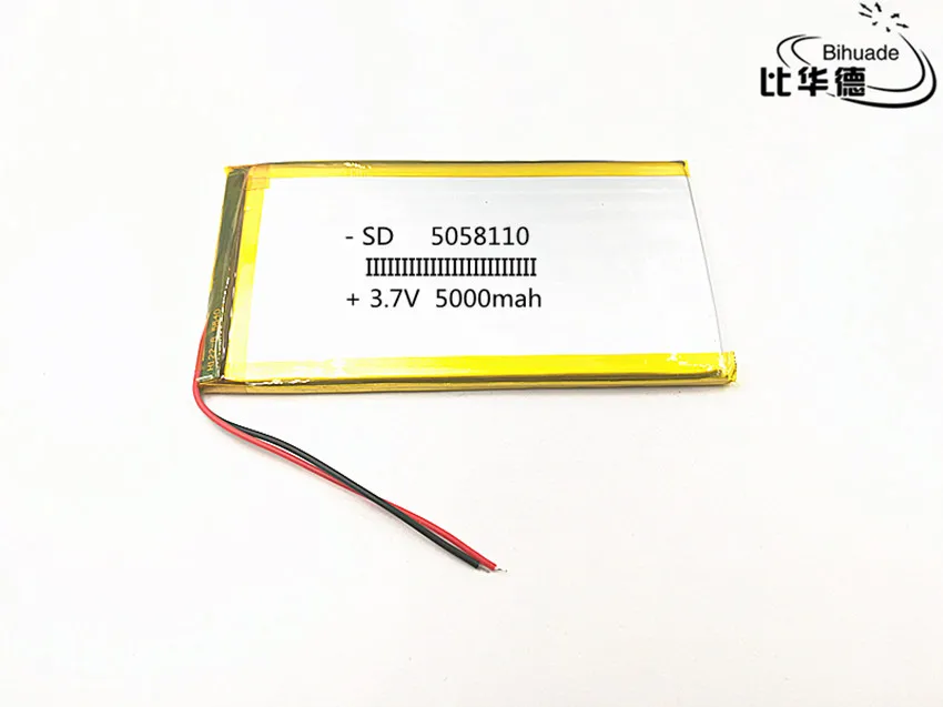 

10pcs/lot 3.7V 5000mAh 5058110 Lithium Polymer Li-Po li ion Rechargeable Battery cells For Mp3 MP4 DIY PAD DVD