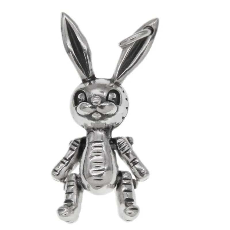 

BOCAI New solid 100% s925 silver rabbit pendant fashion woman necklace pendant earrings accessories DIY