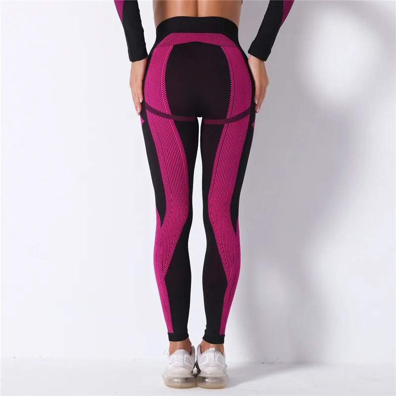 Calça legging sem costura feminina, cintura alta, esporte, controle de barriga, corrida, esportes de mulheres