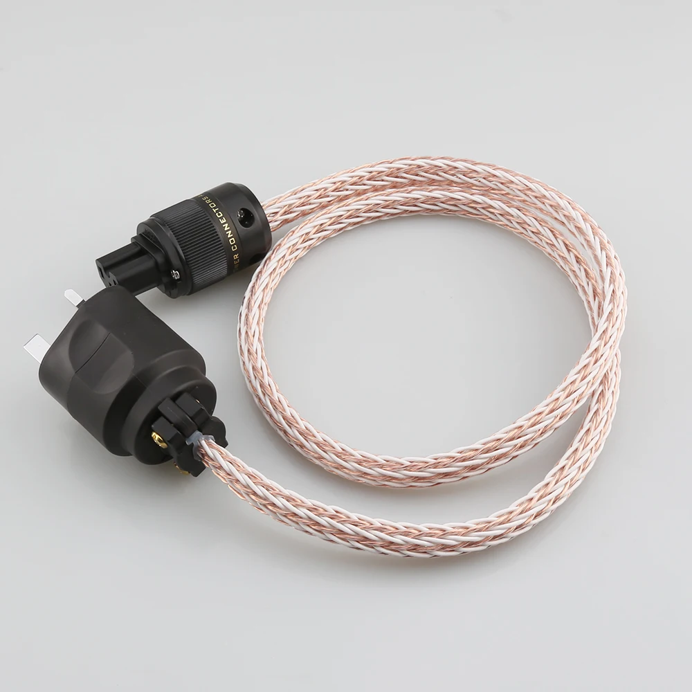 HIFI 12TC Power Cable High Quality 6N OCC Hifi Power Cord with UK 13A AC Power Cable IEC Female HIFI AC Power Cable