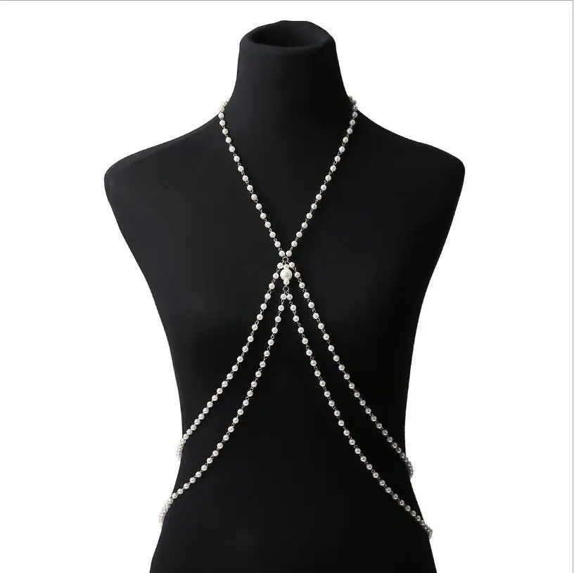 ملابس داخلية مثيرة لؤلؤة ذهبية اللون متقاطعة فوق البطن الخصر سلسلة الاباحية BDSM عبودية مثير لعبة الحفلات بيكيني النساء اكسسوارات الجنس S1053 #4