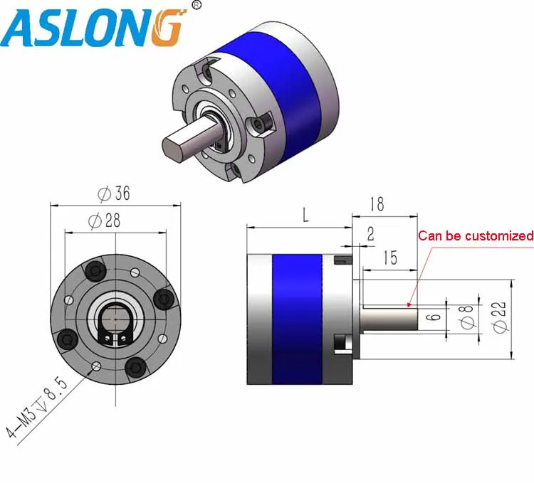 Dia 36mm planetary gear box to 555 36zy high torque dc motor Metal reduction box with planetary instruction for motor reducer