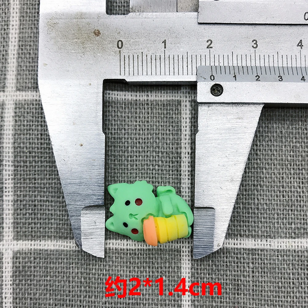 20*14mm Cute Cat Eatting Ice Cream Drink Charm 100pcs Tough Resin Cartoon Jewelry Decoration Croc Handmade Finding