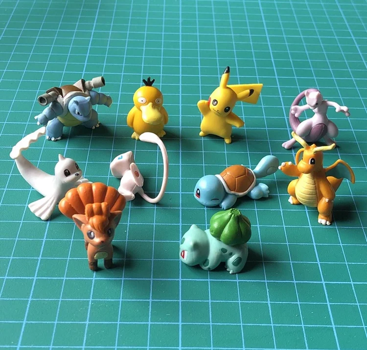 Tomy-figura DE ACCIÓN DE Pokemon, Mini trompeta, Elf, Blastoise, Dragonite, Squirtle, Vulpix, Mew, MC