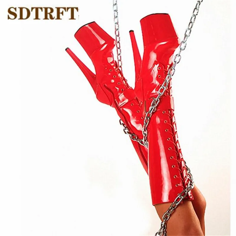 SDTRFT Fashion Show 23cm Thin Heels Knee-High boots Platform Spring/Autumn unisex botas mujer ladies wedding Pumps women\'s shoes