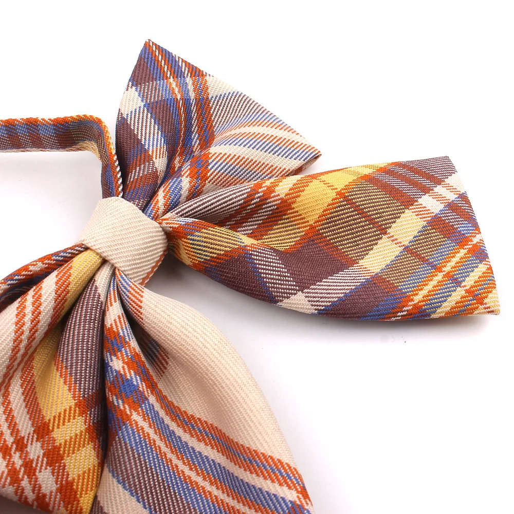 Kobiecy Plaid Bowtie muszka na co dzień dla kobiet jednolity kołnierz Butterf Bowknot dorosłych sprawdź muszki Cravats dziewczyny muszki