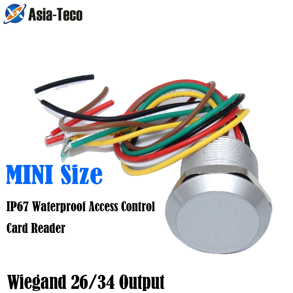 RFID Card Reader Small Mini New metal Access Control IP65 Waterproof 13.56MHZ Micro Access Control Card Reader with WG26/34